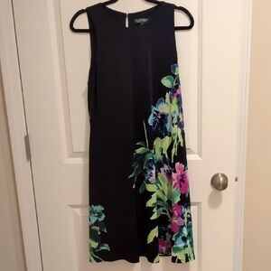 Ralph Lauren Black Dress with Vibrant Floral Design